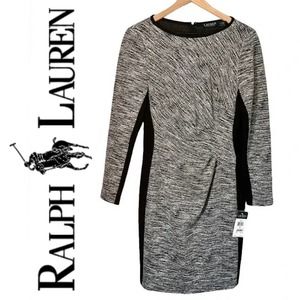 RALPH LAUREN $248 NWT Elegant Cinch Waist Black & White Dress –  Size 8